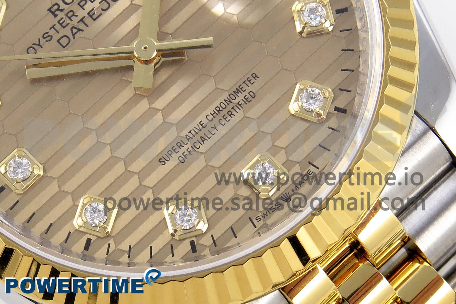 DateJust 36 SS 126233 VSF 1:1 Best Edition 904L Steel YG Textured Diamonds Dial on Jubilee Bracelet VS3235 - Image 5