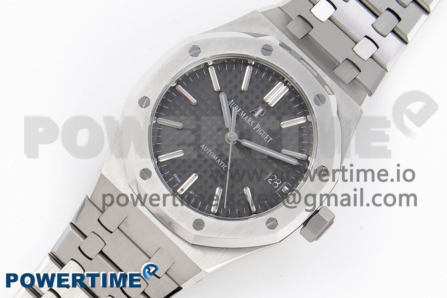 Royal Oak 37mm 15450 SS APSF 1:1 Best Edition Gray Textured Dial on SS Bracelet SA3120 Super Clone - Image 2