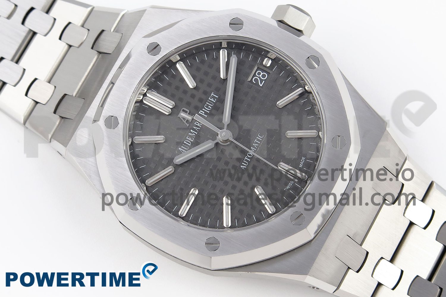 Royal Oak 37mm 15450 SS APSF 1:1 Best Edition Gray Textured Dial on SS Bracelet SA3120 Super Clone - Image 3