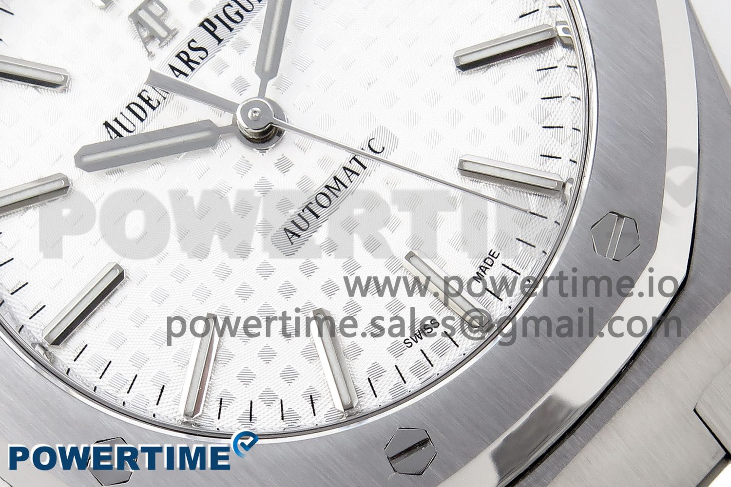 Royal Oak 37mm 15450 SS APSF 1:1 Best Edition White Textured Dial on SS Bracelet SA3120 Super Clone - Image 5