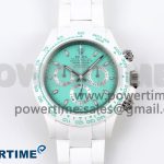 Daytona AET White Ceramic Case and Bracelet Avocado Green Dial SA4130 V2