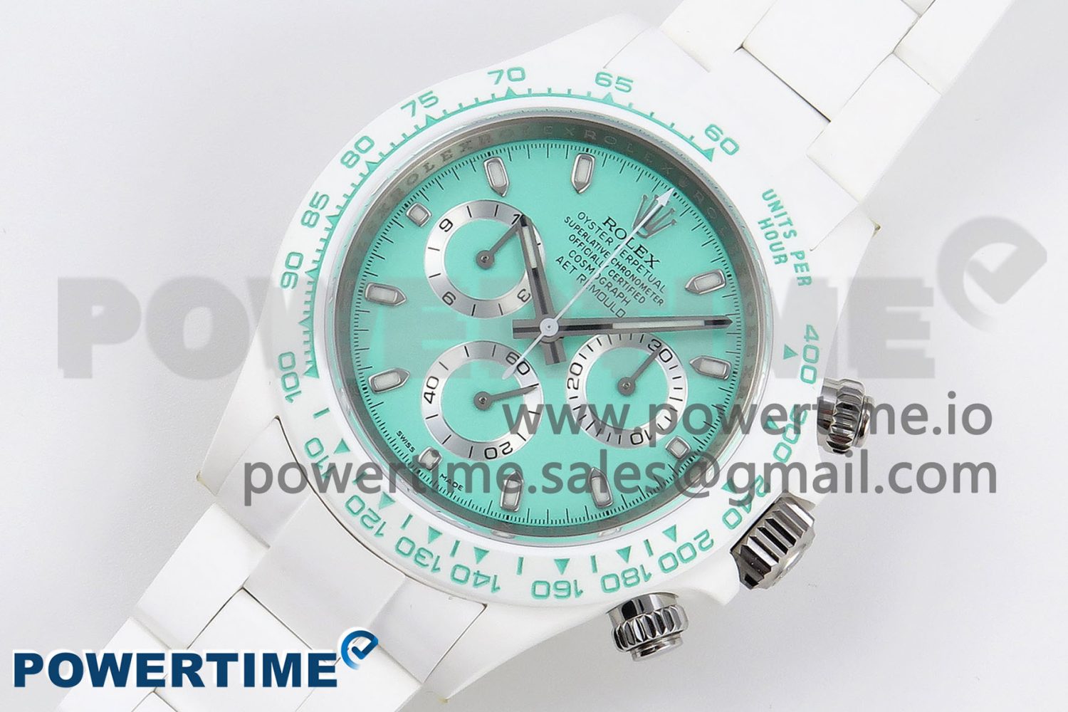 Daytona AET White Ceramic Case and Bracelet Avocado Green Dial SA4130 V2 - Image 2