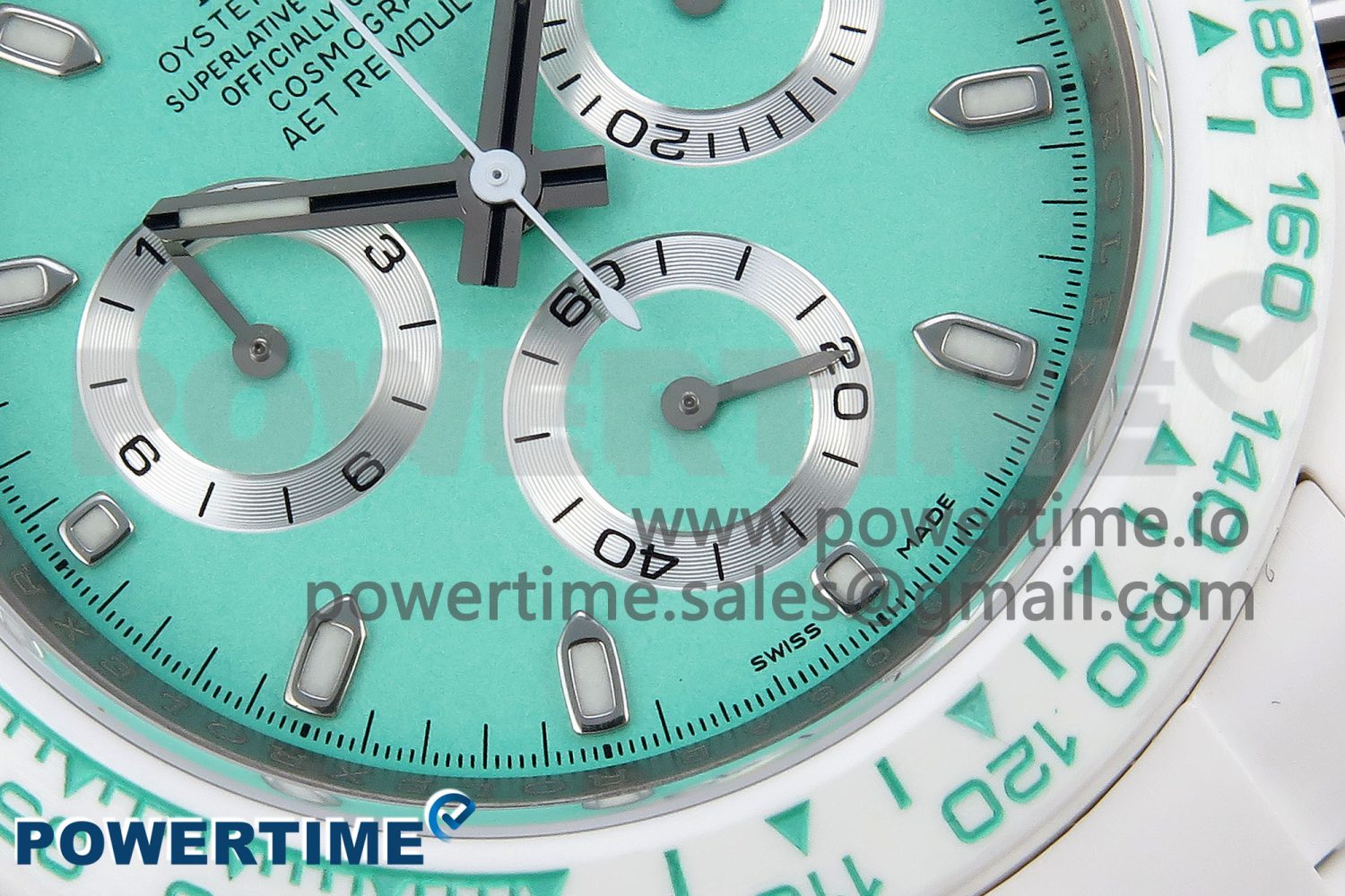 Daytona AET White Ceramic Case and Bracelet Avocado Green Dial SA4130 V2 - Image 5