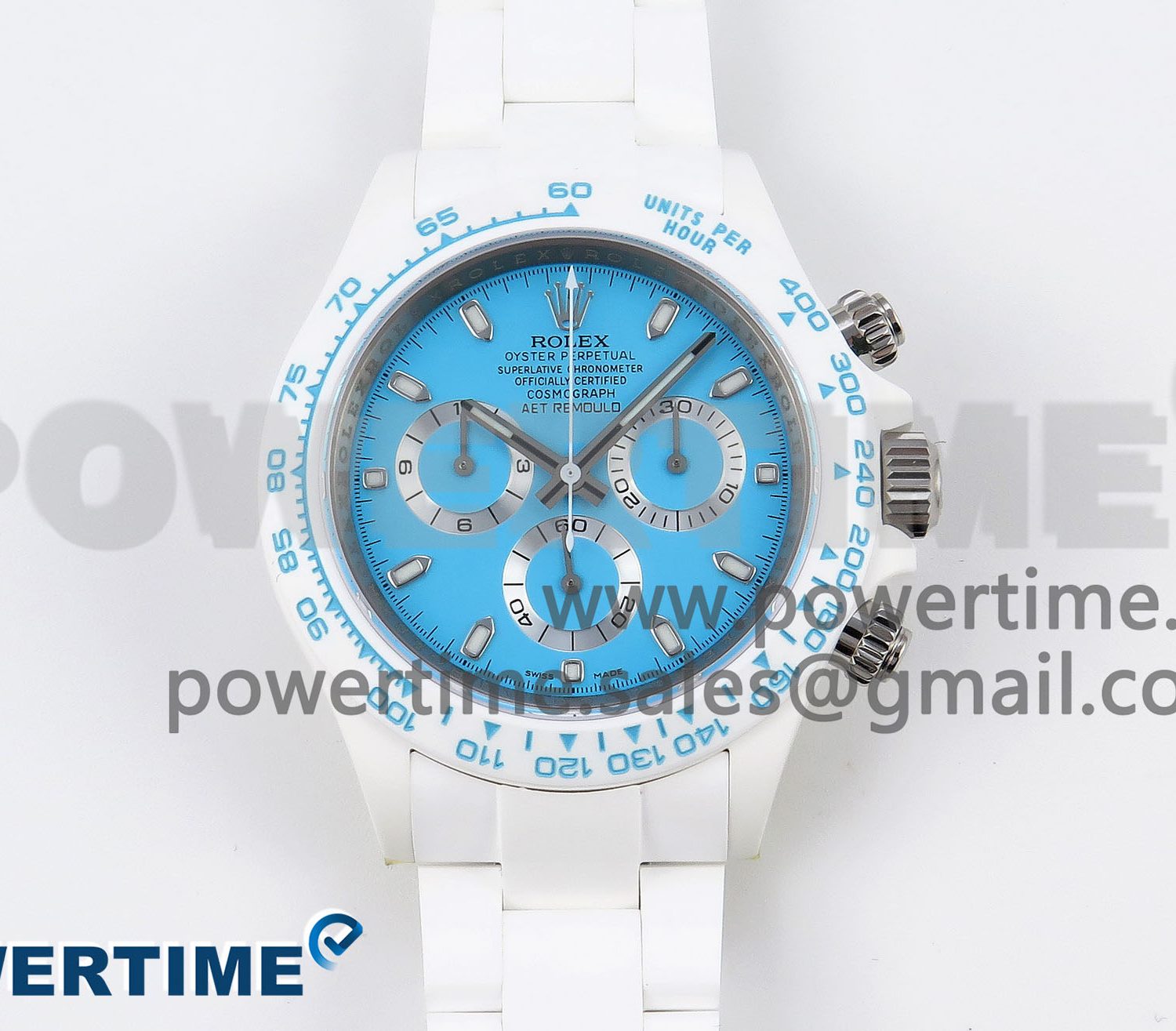 Daytona AET White Ceramic Case and Bracelet Tiffany Blue Dial SA4130 V2