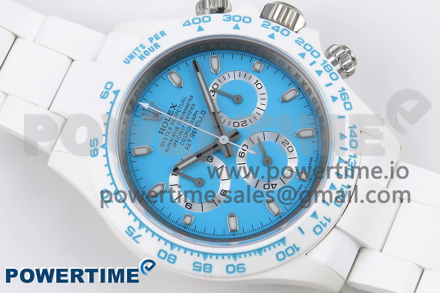 Daytona AET White Ceramic Case and Bracelet Tiffany Blue Dial SA4130 V2 - Image 3