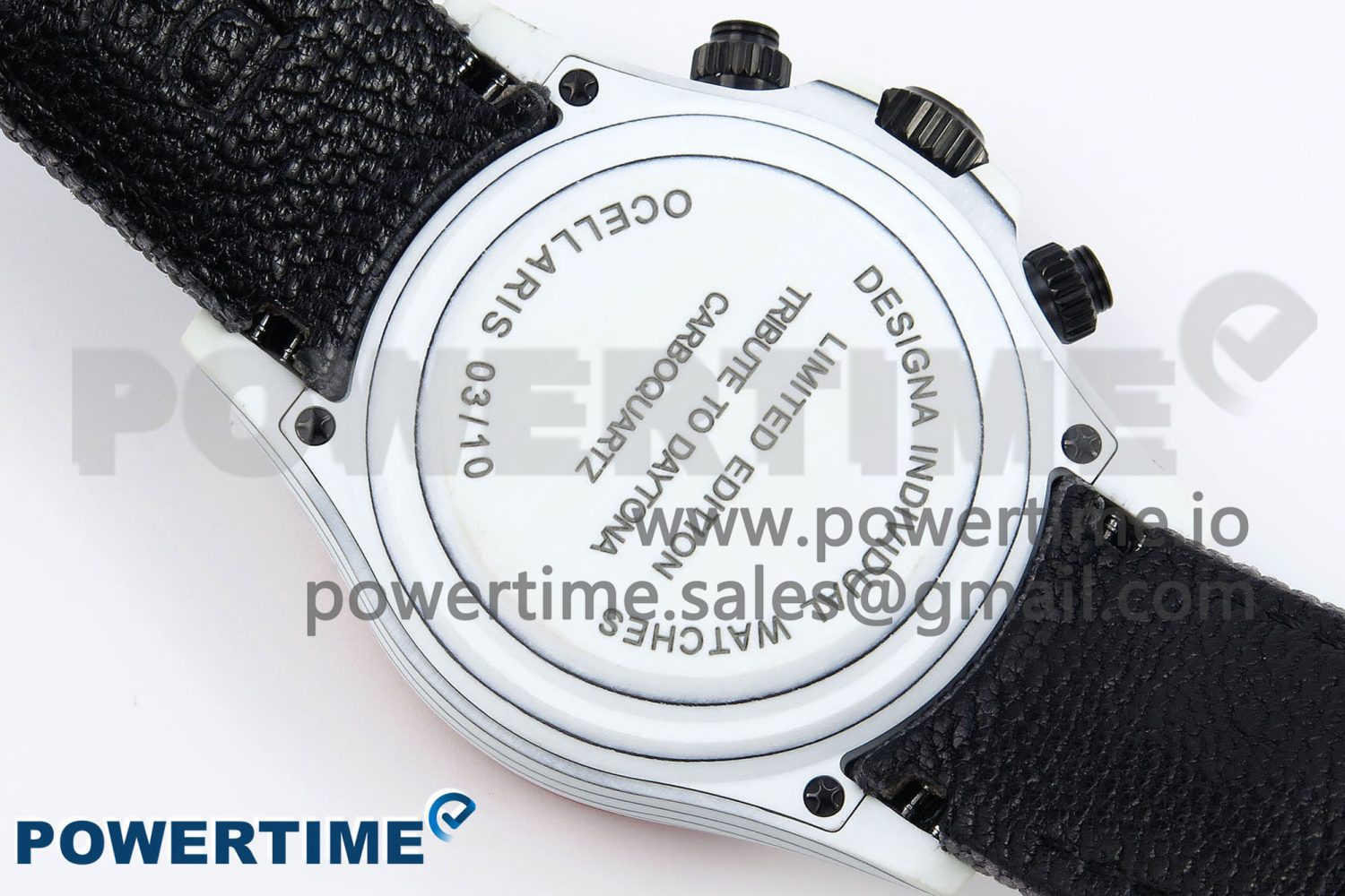 DAYTONA DIW WHITE CARBON CASE DIWF EDITION GRAY/WHITE DIAL ORANGE BEZEL ON GRAY NYLON STRAP A7750 - Image 9