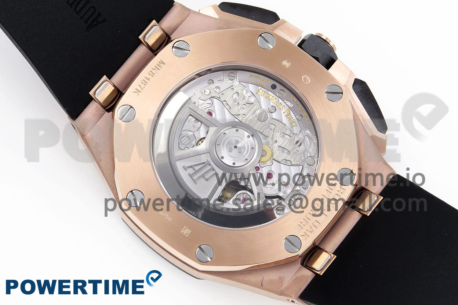 Royal Oak Offshore 44mm RG Black Ceramic Bezel APF 1:1 Best Edition Black/Silver Dial on Black Rubber Strap A4401 - Image 8