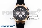 Royal Oak Offshore 44mm RG Black Ceramic Bezel APF 1:1 Best Edition Black/Silver Dial on Black Rubber Strap A4401