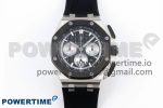 Royal Oak Offshore 44mm SS Black Ceramic Bezel APF 1:1 Best Edition Black/Silver Dial on Black Rubber Strap A4401