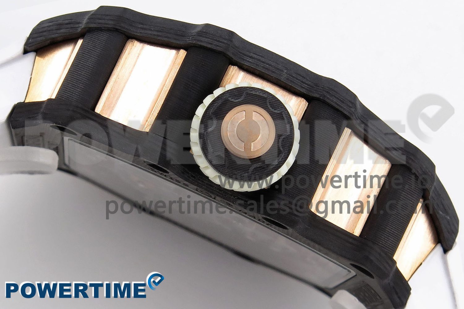 RM21-01 TOURBILLON NTPT RMF BEST EDITION RG BEZEL SKELETON DIAL ON WHITE RUBBER STRAP - Image 7