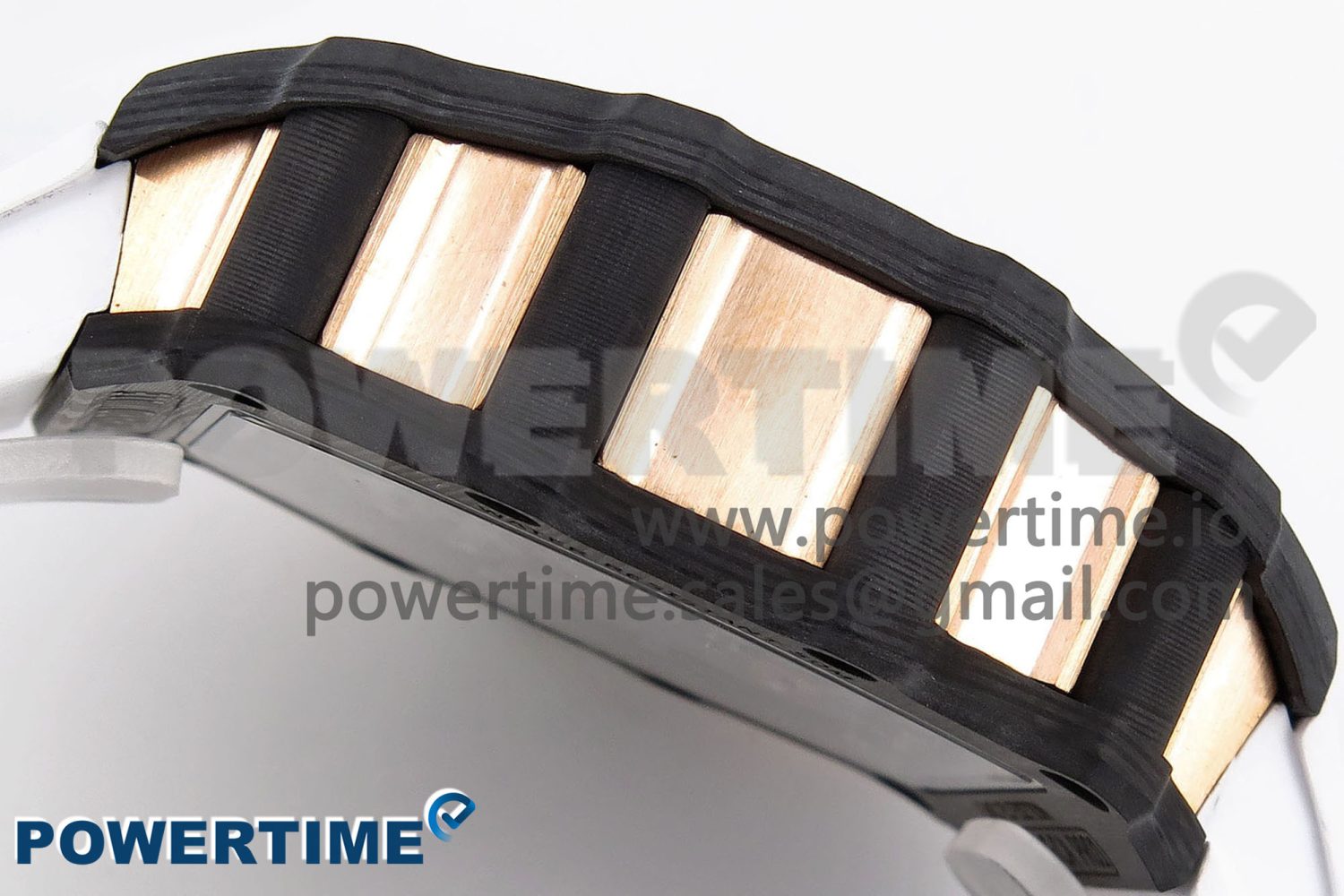 RM21-01 TOURBILLON NTPT RMF BEST EDITION RG BEZEL SKELETON DIAL ON WHITE RUBBER STRAP - Image 8