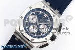 Royal Oak Offshore 44mm SS Bezel APF 1:1 Best Edition Blue/Silver Dial on Blue Rubber Strap A4401 - Image 2