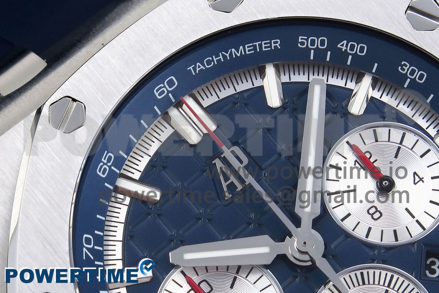 Royal Oak Offshore 44mm SS Bezel APF 1:1 Best Edition Blue/Silver Dial on Blue Rubber Strap A4401 - Image 4