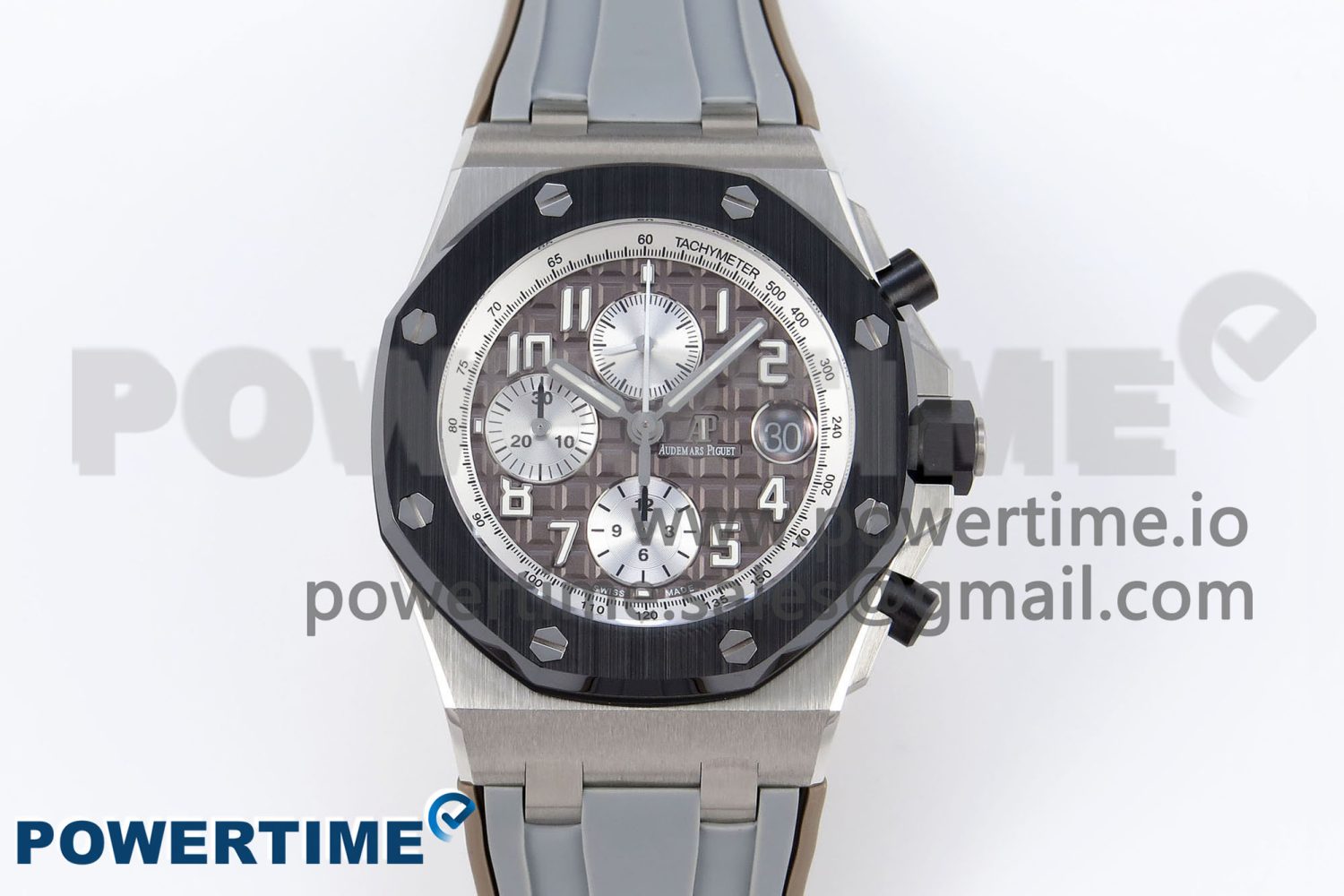 ROYAL OAK OFFSHORE 42MM SS APF 1:1 BEST EDITION BROWN DIAL CERAMIC BEZEL ON GRAY RUBBER STRAP A3126 - Image 1