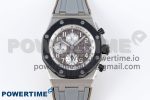 ROYAL OAK OFFSHORE 42MM SS APF 1:1 BEST EDITION BROWN DIAL CERAMIC BEZEL ON GRAY RUBBER STRAP A3126