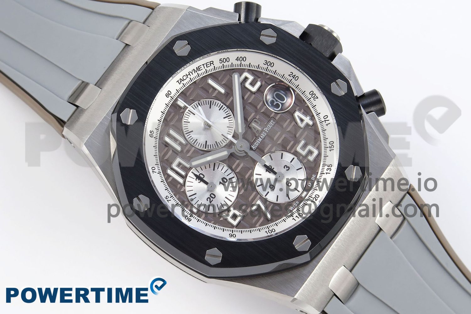ROYAL OAK OFFSHORE 42MM SS APF 1:1 BEST EDITION BROWN DIAL CERAMIC BEZEL ON GRAY RUBBER STRAP A3126 - Image 3