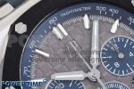 Royal Oak Offshore 44mm SS Black Ceramic Bezel APF 1:1 Best Edition Gray/Blue Dial on Gray Rubber Strap A4401 - Image 4