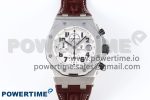 ROYAL OAK OFFSHORE 42MM SAFARI SS APF 1:1 BEST EDITION WHITE DIAL ON BROWN LEATHER STRAP A7750