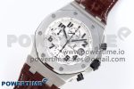 ROYAL OAK OFFSHORE 42MM SAFARI SS APF 1:1 BEST EDITION WHITE DIAL ON BROWN LEATHER STRAP A7750 - Image 2