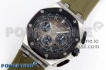 Royal Oak Offshore 44mm SS Black Ceramic Bezel APF 1:1 Best Edition Brown Dial on Brown Rubber Strap A4401 - Image 2