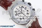 ROYAL OAK OFFSHORE 42MM SAFARI SS APF 1:1 BEST EDITION WHITE DIAL ON BROWN LEATHER STRAP A7750 - Image 3