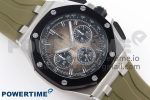 Royal Oak Offshore 44mm SS Black Ceramic Bezel APF 1:1 Best Edition Brown Dial on Brown Rubber Strap A4401 - Image 3