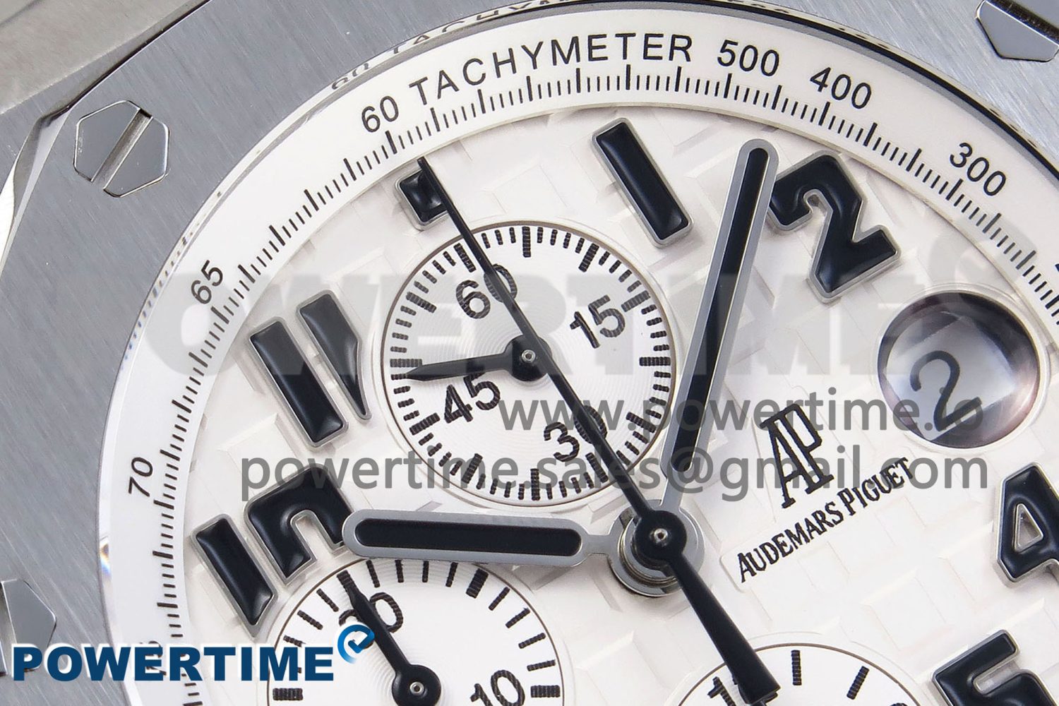 ROYAL OAK OFFSHORE 42MM SAFARI SS APF 1:1 BEST EDITION WHITE DIAL ON BROWN LEATHER STRAP A7750 - Image 4