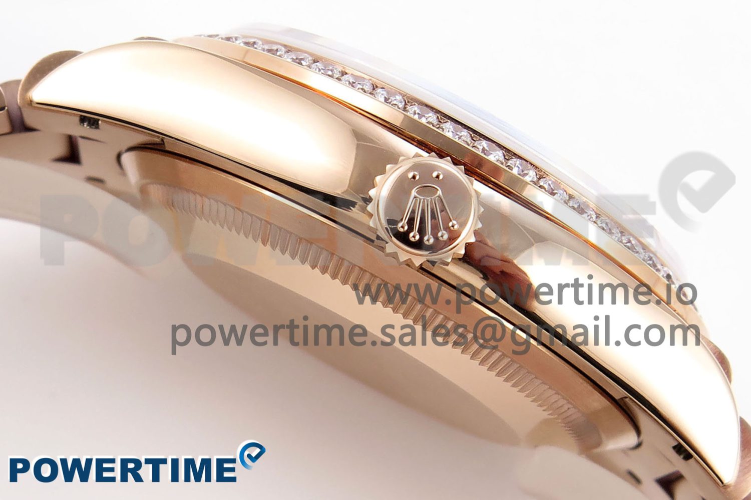 DAY DATE 36 RG RAF 1:1 BEST EDITION GREEN STONE DIAL DIAMONDS BEZEL ON RG BRACELET A2836 - Image 6