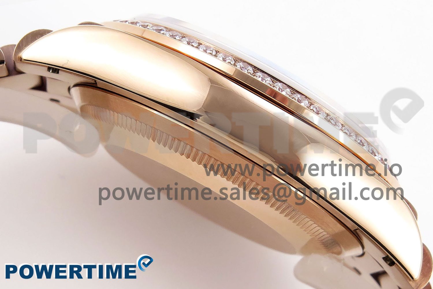 DAY DATE 36 RG RAF 1:1 BEST EDITION GREEN STONE DIAL DIAMONDS BEZEL ON RG BRACELET A2836 - Image 7