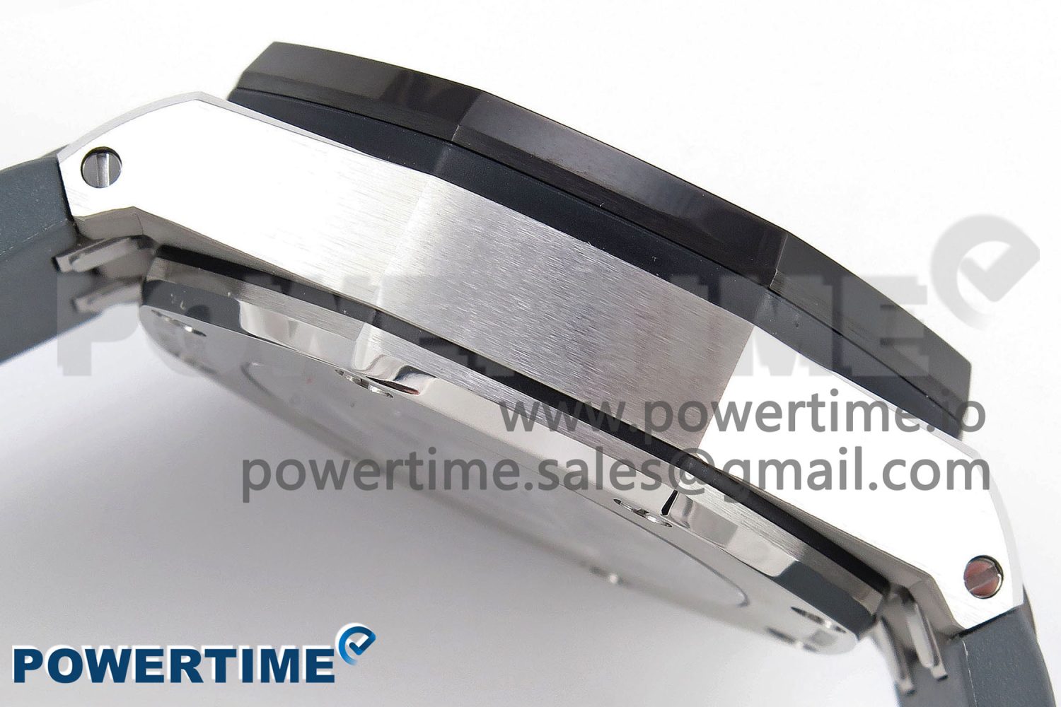Royal Oak Offshore 44mm SS Black Ceramic Bezel APF 1:1 Best Edition Gray/Blue Dial on Gray Rubber Strap A4401 - Image 7