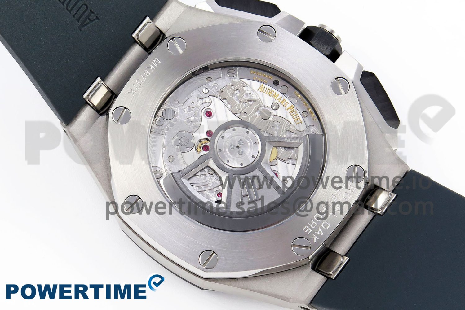 Royal Oak Offshore 44mm SS Black Ceramic Bezel APF 1:1 Best Edition Gray/Blue Dial on Gray Rubber Strap A4401 - Image 8