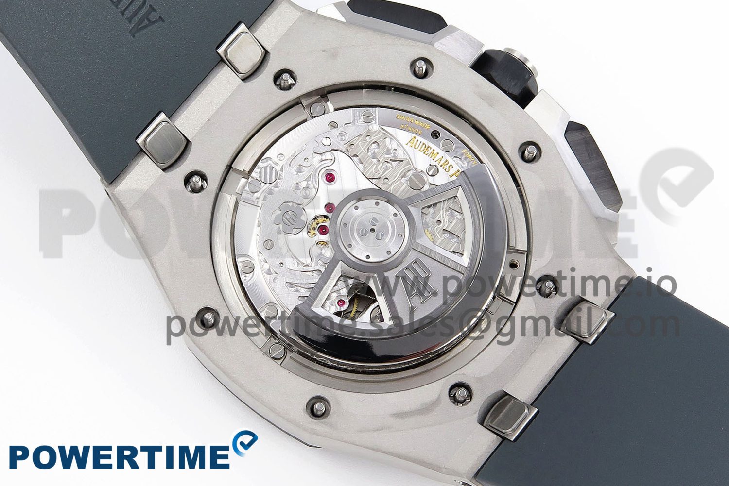 Royal Oak Offshore 44mm SS Black Ceramic Bezel APF 1:1 Best Edition Gray/Blue Dial on Gray Rubber Strap A4401 - Image 9
