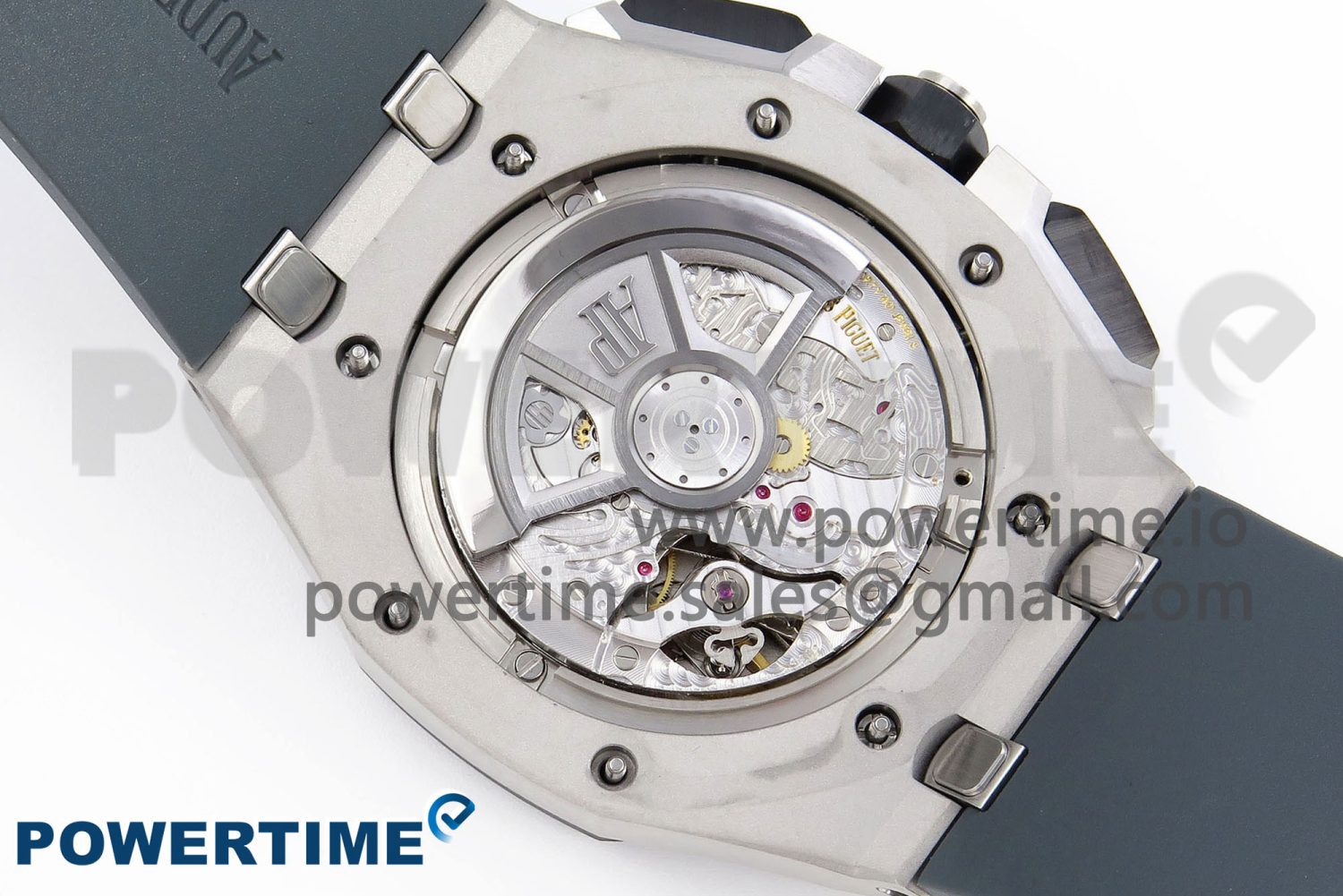 Royal Oak Offshore 44mm SS Black Ceramic Bezel APF 1:1 Best Edition Gray/Blue Dial on Gray Rubber Strap A4401 - Image 10