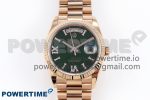 DAY DATE 36 RG RAF 1:1 BEST EDITION GREEN STONE DIAL ON RG BRACELET A2836