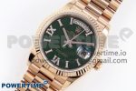 DAY DATE 36 RG RAF 1:1 BEST EDITION GREEN STONE DIAL ON RG BRACELET A2836 - Image 2