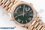 DAY DATE 36 RG RAF 1:1 BEST EDITION GREEN STONE DIAL ON RG BRACELET A2836 - Image 3