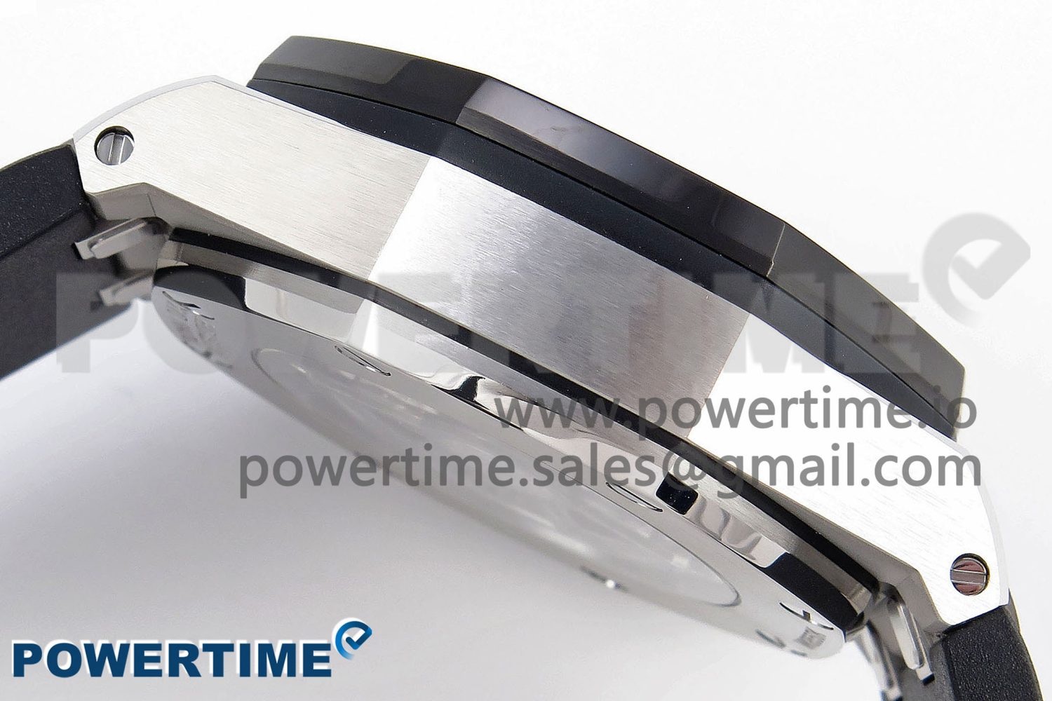 Royal Oak Offshore 44mm SS Black Ceramic Bezel APF 1:1 Best Edition Black/Silver Dial on Black Rubber Strap A4401 - Image 7