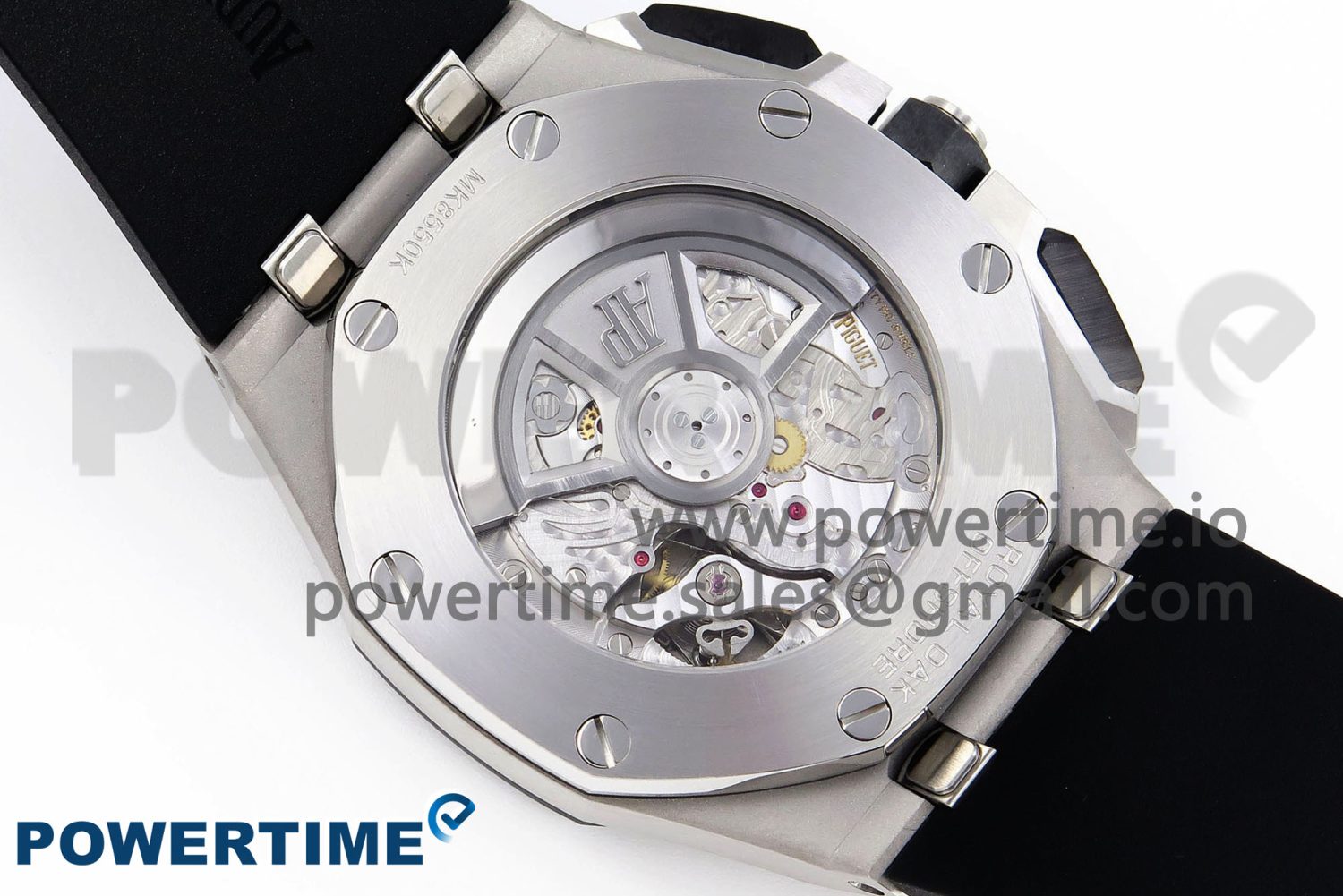 Royal Oak Offshore 44mm SS Black Ceramic Bezel APF 1:1 Best Edition Black/Silver Dial on Black Rubber Strap A4401 - Image 8