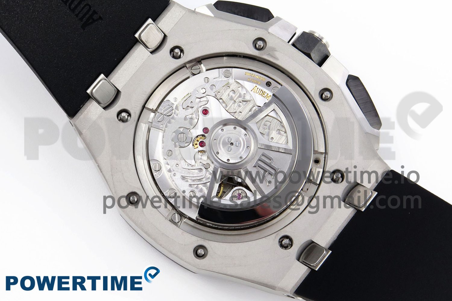 Royal Oak Offshore 44mm SS Black Ceramic Bezel APF 1:1 Best Edition Black/Silver Dial on Black Rubber Strap A4401 - Image 9