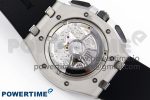 Royal Oak Offshore 44mm SS Black Ceramic Bezel APF 1:1 Best Edition Black/Silver Dial on Black Rubber Strap A4401 - Image 9