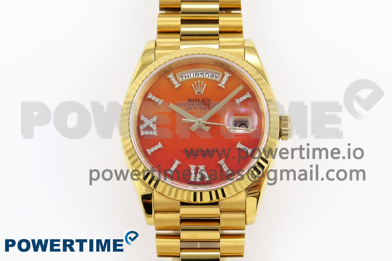DAY DATE 36 YG RAF 1:1 BEST EDITION RED CARNELIAN DIAL ON YG BRACELET A2836 - Image 1
