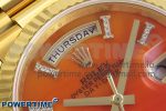 DAY DATE 36 YG RAF 1:1 BEST EDITION RED CARNELIAN DIAL ON YG BRACELET A2836 - Image 4