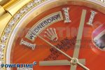 DAY DATE 36 YG RAF 1:1 BEST EDITION RED CARNELIAN DIAL DIAMONDS BEZEL ON YG BRACELET A2836 - Image 4