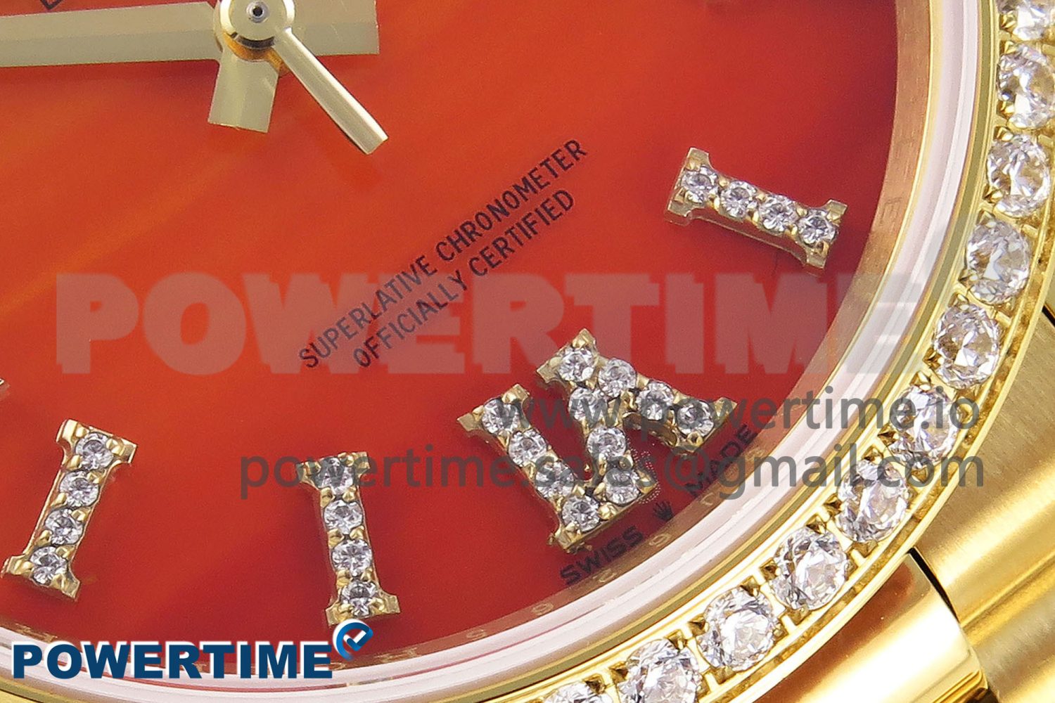 DAY DATE 36 YG RAF 1:1 BEST EDITION RED CARNELIAN DIAL DIAMONDS BEZEL ON YG BRACELET A2836 - Image 5
