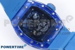 RM035 BLUE TRANSPARENT RMF BEST EDITION SKELETON DIAL ON BLUE RUBBER STRAP CLONE RMUL2 - Image 9