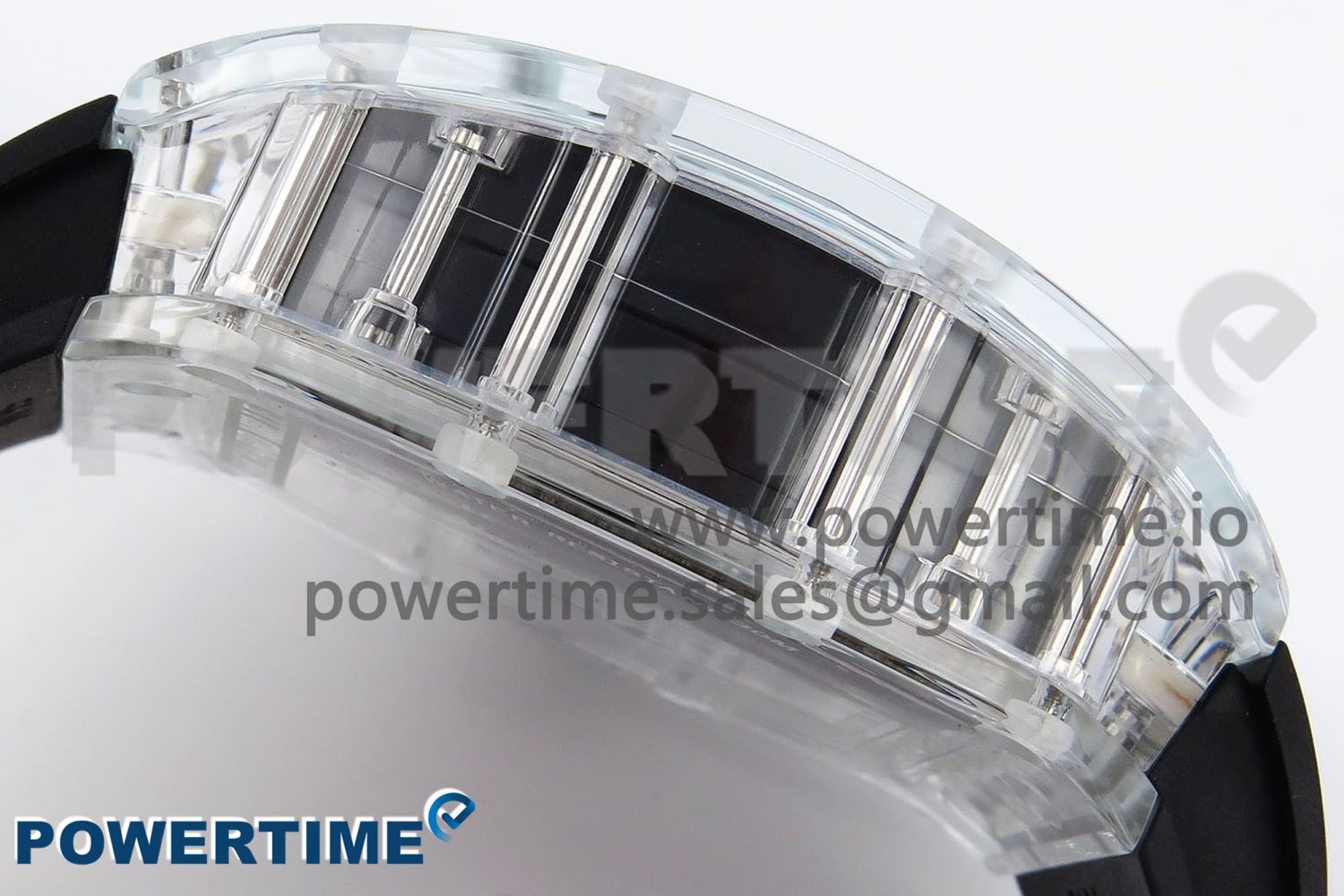 RM035 TRANSPARENT RMF BEST EDITION SKELETON DIAL ON BLACK RUBBER STRAP CLONE RMUL2 - Image 8