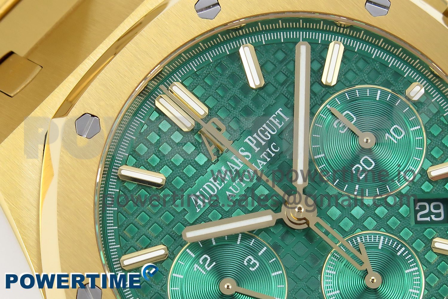 Royal Oak Chrono 26331 YG IPF 1:1 Best Edition Green Dial on YG Bracelet A7750 - Image 4
