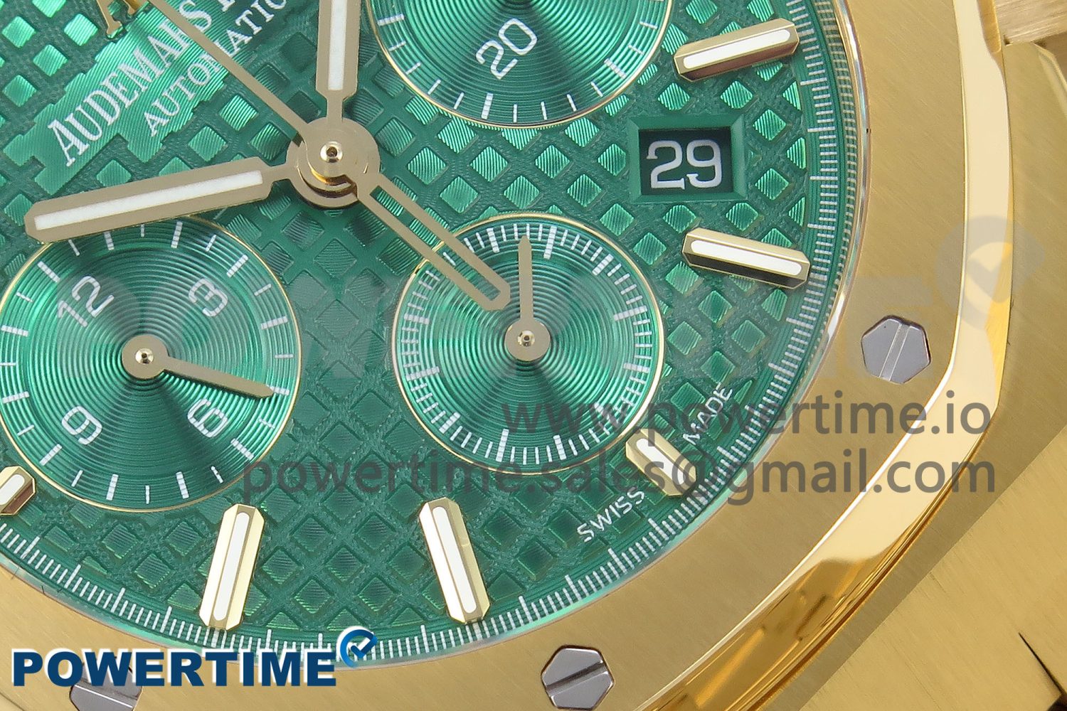 Royal Oak Chrono 26331 YG IPF 1:1 Best Edition Green Dial on YG Bracelet A7750 - Image 5