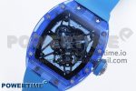RM035 BLUE TRANSPARENT RMF BEST EDITION SKELETON DIAL ON BLUE RUBBER STRAP CLONE RMUL2 - Image 2