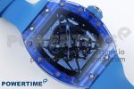 RM035 BLUE TRANSPARENT RMF BEST EDITION SKELETON DIAL ON BLUE RUBBER STRAP CLONE RMUL2 - Image 3